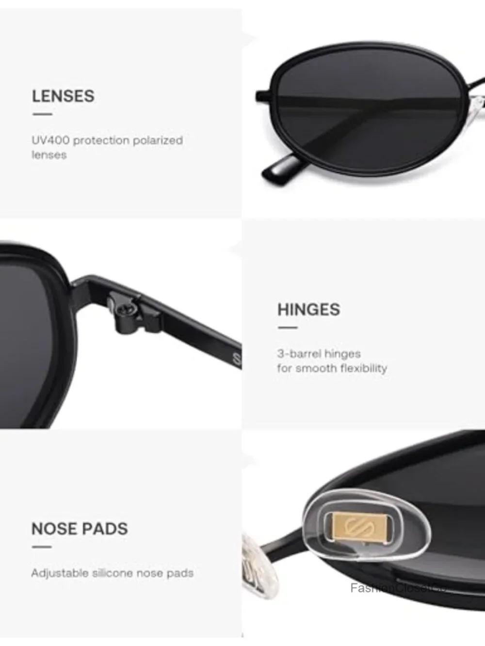 Trendy Retro Oval Polarized Sunglasses for Women Men UV400 Protection